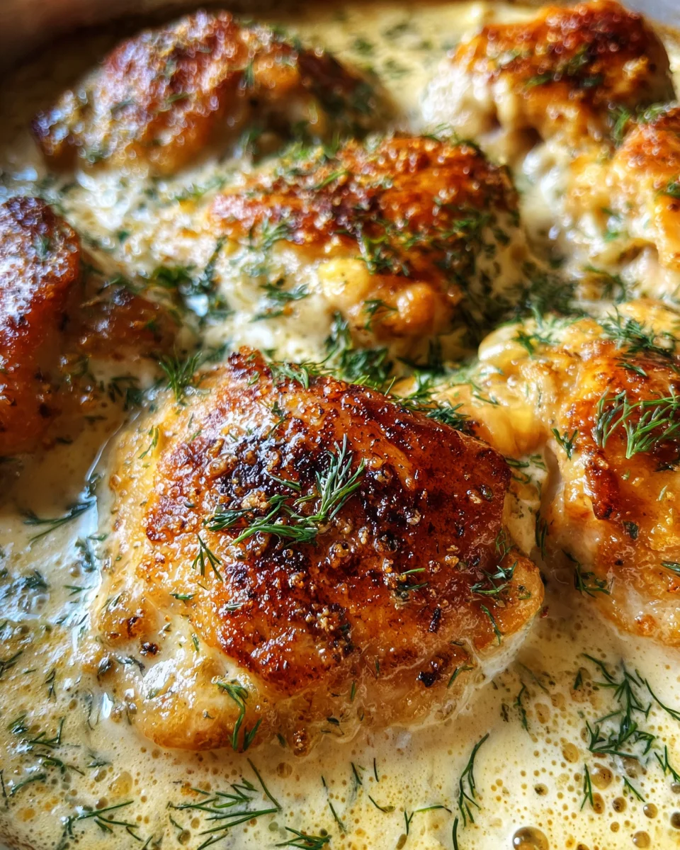Creamy Oven Baked Chicken Thighs