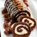 Decadent German Chocolate Coconut Pecan Roll Cake