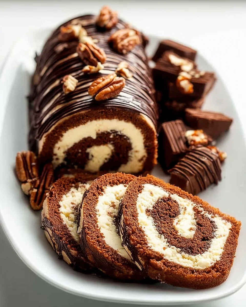 Decadent German Chocolate Coconut Pecan Roll Cake 31 Decadent