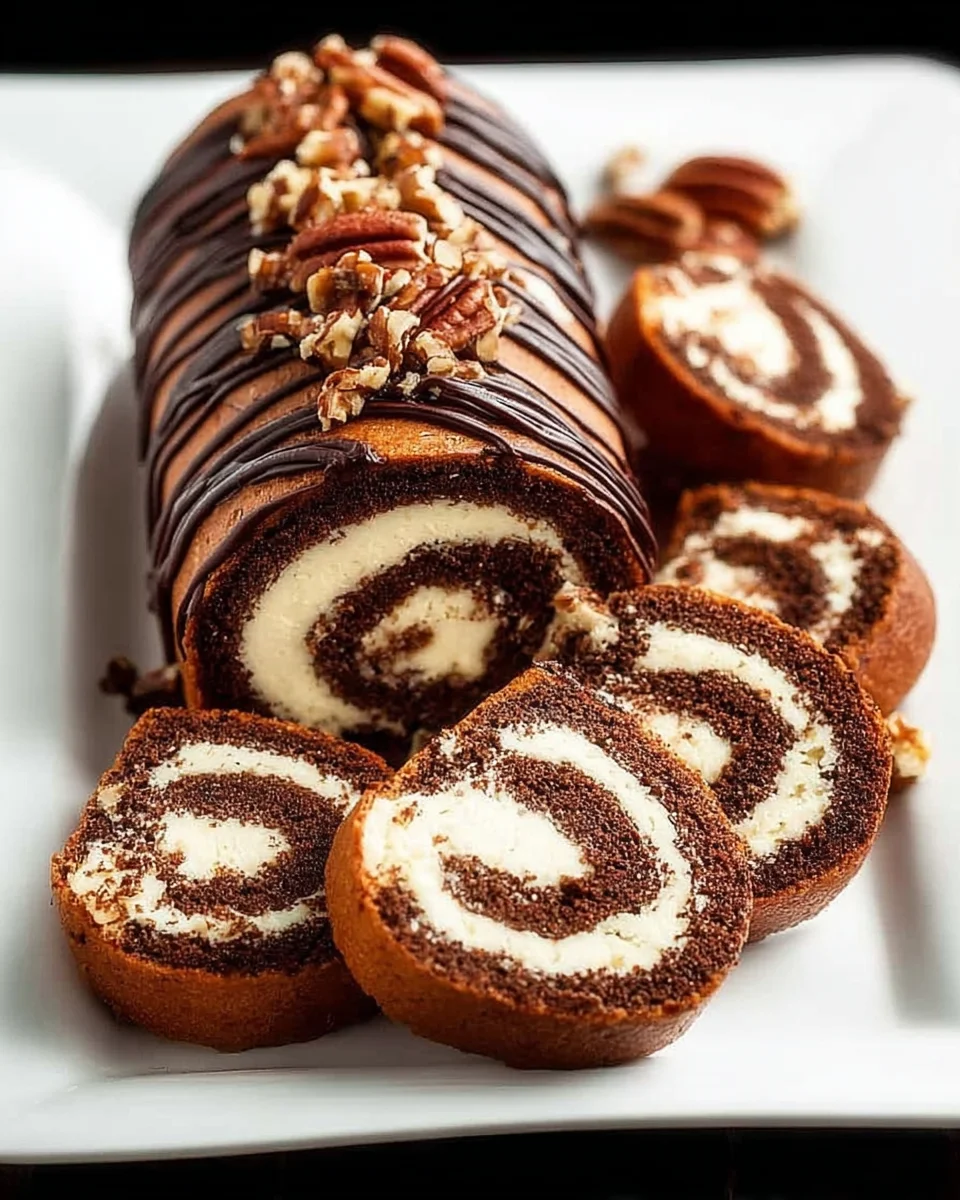 Decadent German Chocolate Coconut Pecan Roll Cake 32 Decadent