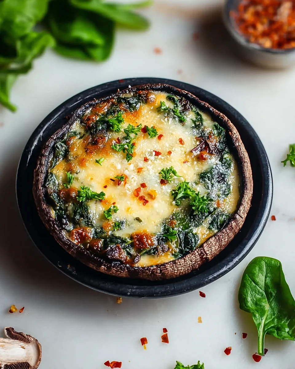 Spinach and Cheese Stuffed Portobello Mushroom 21 Spinach